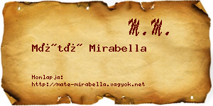Máté Mirabella névjegykártya